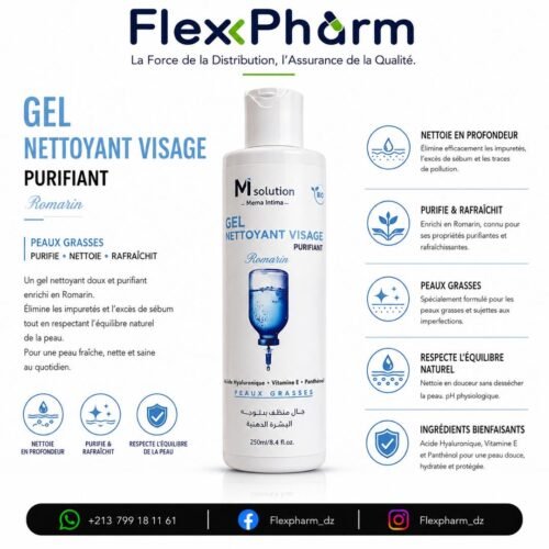 M solution- Gel nettoyant visage- Romarain